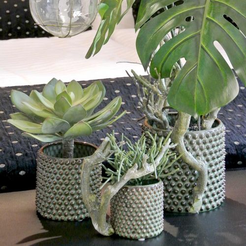 Floristik24 Planta suculenta decorativa artificial verde Ø30cm H27cm