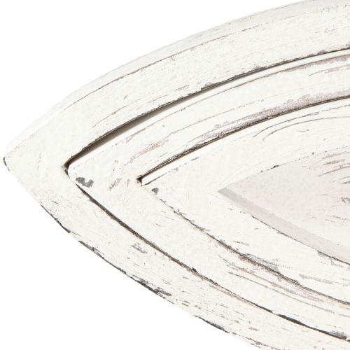 Artículo Bandeja decorativa de madera con forma de pez, color blanco y natural, L30/40/50 cm, juego de 3