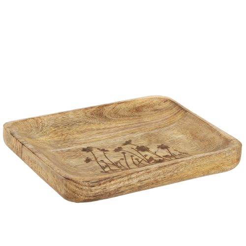 Floristik24 Bandeja decorativa de madera con estampado floral madera de mango 20×15,5cm