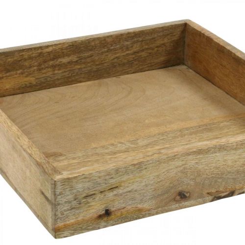 Floristik24 Bandeja decorativa bandeja de madera arreglo rectangular base 27×27cm