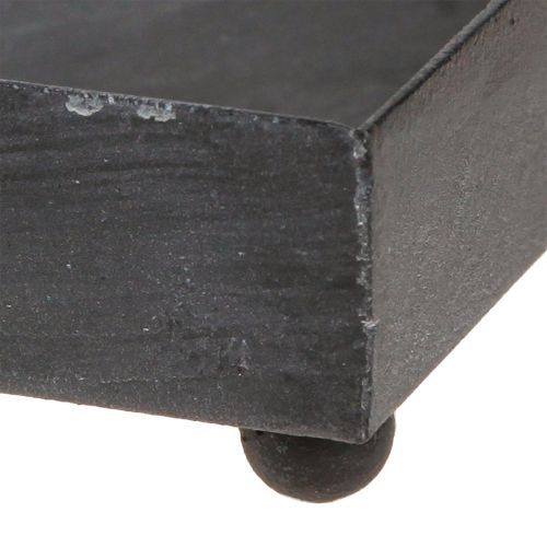 Artículo Bandeja decorativa metal negro gris lavado 15×15cm 2uds