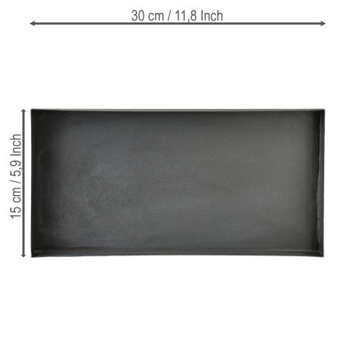 Artículo Bandeja decorativa bandeja metálica lavada negro gris 30×15cm