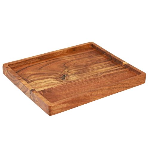Artículo Bandeja decorativa bandeja para servir madera de acacia aceitada 30x25cm