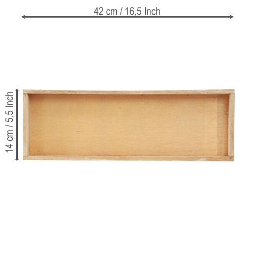 Artículo Bandeja decorativa bandeja oblonga de madera natural 42×14×3cm 3ud