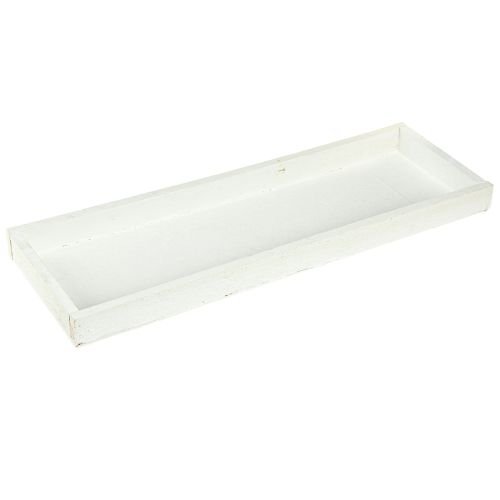 Artículo Bandeja decorativa bandeja oblonga de madera blanca shabby 42×14×3cm 3ud