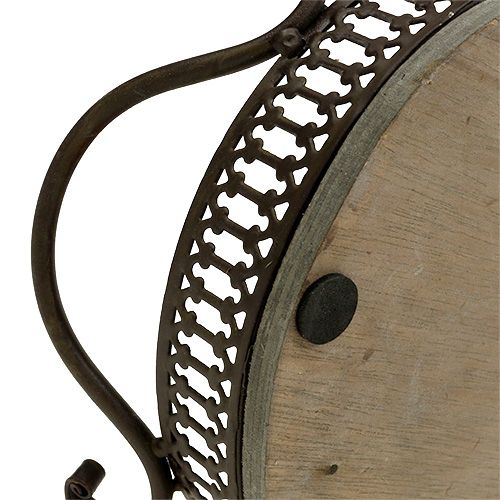 Artículo Bandeja decorativa ovalada 23cm x 17,5cm x 7,5cm marrón