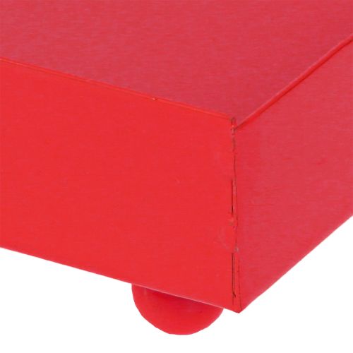 Artículo Bandeja decorativa cuadrada de metal rojo 15×15cm 2uds