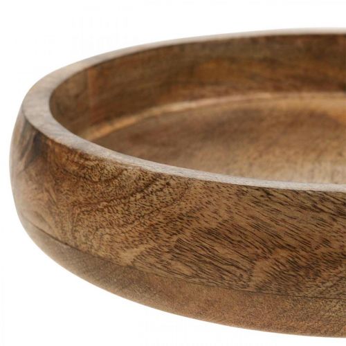 Floristik24 Cuenco deco madera mango madera cuenco de madera placa de madera Ø30cm