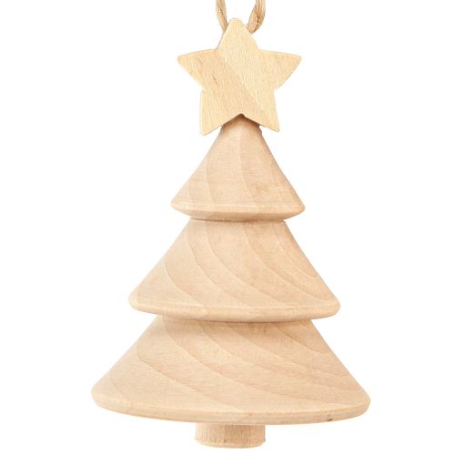 Árbol de Navidad decorativo de madera adornos para árbol de Navidad Ø5cm H7.5cm 6 piezas