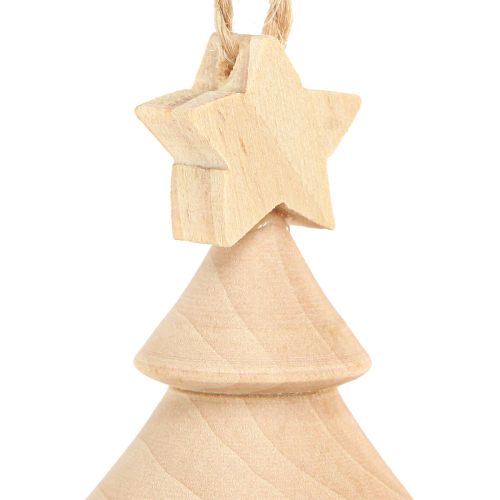 Artículo Árbol de Navidad decorativo de madera adornos para árbol de Navidad Ø5cm H7.5cm 6 piezas