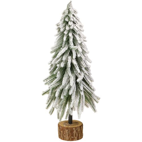 Árbol de Navidad decorativo con base nevada y corteza Ø20cm H50cm