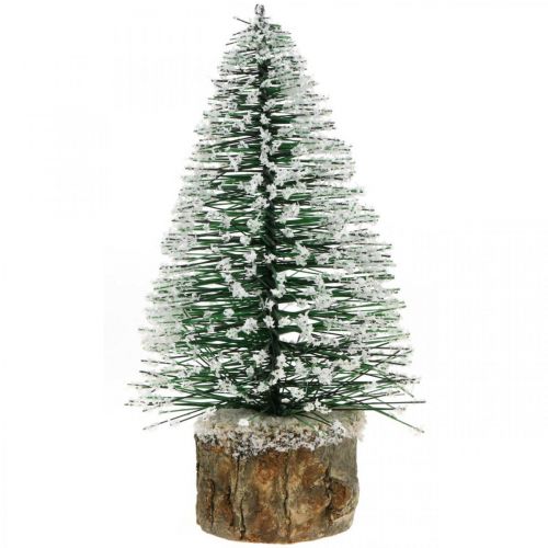 Floristik24 Decoración navideña, árbol de Navidad decorativo, mini abeto verde con nieve H15cm Ø9,5cm 6 piezas