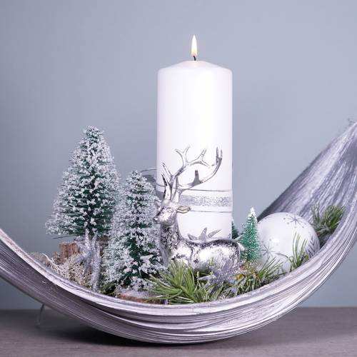 Floristik24 Decoración navideña, árbol de Navidad decorativo, mini abeto verde con nieve H15cm Ø9,5cm 6 piezas