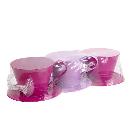 Floristik24 Taza decorativa Ø16cm H12,5cm 3pcs