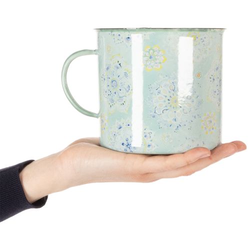 Taza decorativa, maceta, mandala, esmaltada, Ø13cm H12cm | Floristik24.es