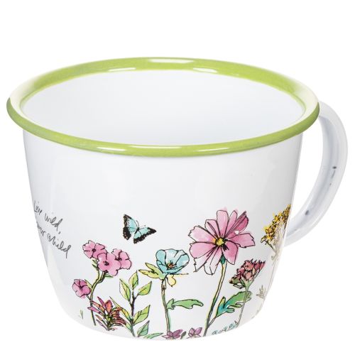 Taza decorativa, maceta esmaltada, Ø11cm H8cm comprar | Floristik24.es