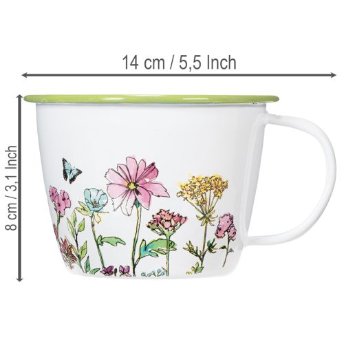 Taza decorativa, maceta esmaltada, Ø11cm H8cm | Floristik24.es
