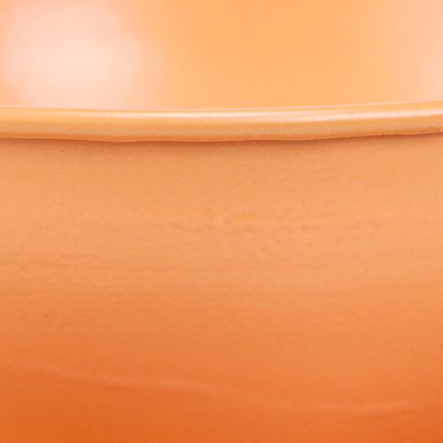 Artículo Taza decorativa Ø16cm H9cm con plato decoración de metal naranja 2ud