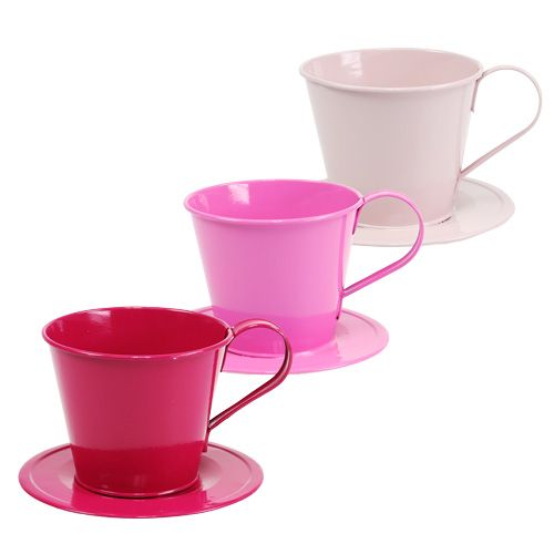 Floristik24 Taza decorativa con pie tipo Rosa. Ø11,5cm H10cm 8pcs