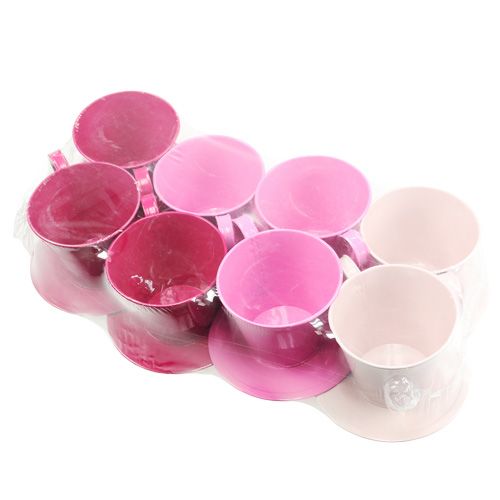 Floristik24 Taza decorativa con pie tipo Rosa. Ø11,5cm H10cm 8pcs