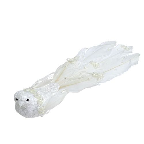 Floristik24 Deco-dove white en el clip 24cm