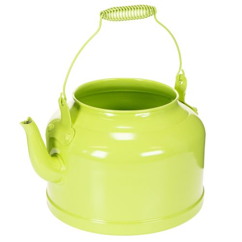 Tetera decorativa de metal, verde manzana - maceta - Ø20cm H15cm - decoración versátil para el jardín e idea de regalo comprar | Floristik24.es