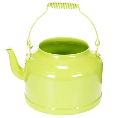Tetera decorativa de metal, verde manzana - maceta - Ø20cm H15cm - decoración versátil para el jardín e idea de regalo | Floristik24.es