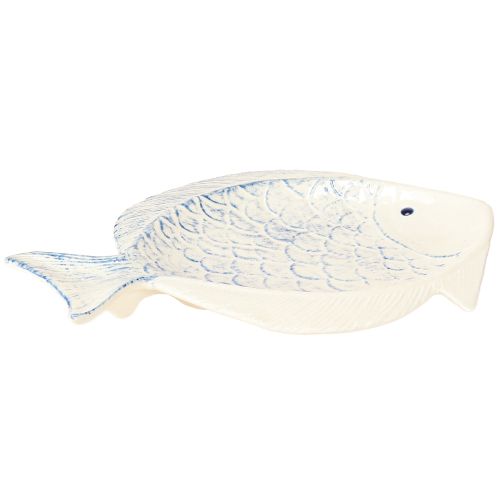 Artículo Plato decorativo pez cerámica decoración de mesa azul blanco 30×22cm