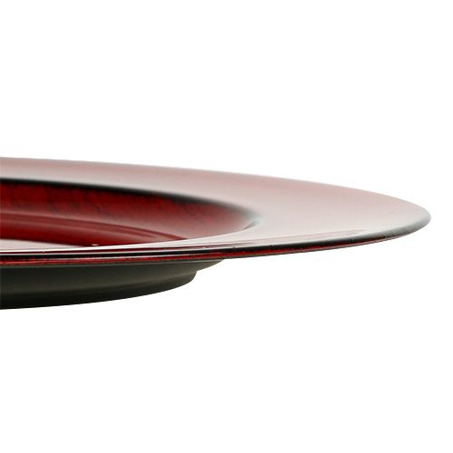 Floristik24 Plato decorativo plastico Ø28cm rojo-negro