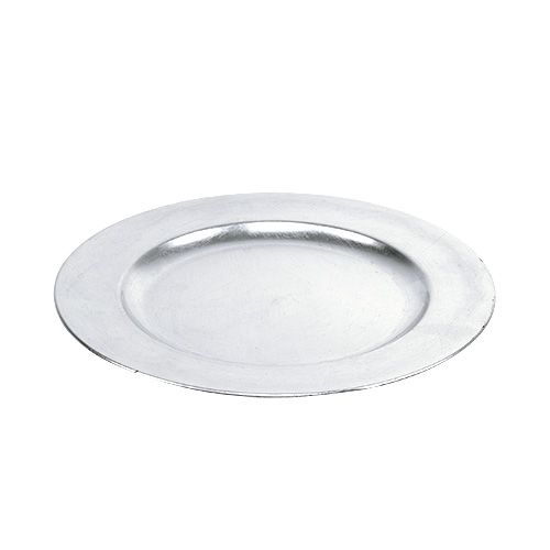 Artículo Plato decorativo plateado Ø28cm