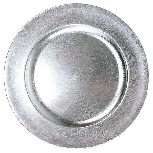 Floristik24 Plato decorativo plata Ø28cm