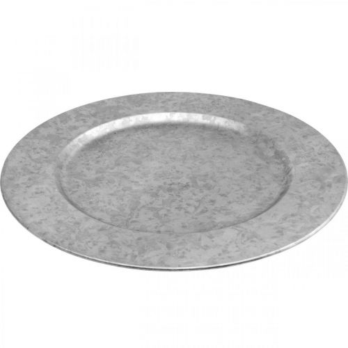 Artículo Plato Deco Plato Metal Vintage Deco Gris Ø33cm