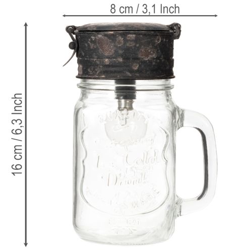Vaso decorativo con lámpara LED Ø8cm H16cm | Floristik24.es
