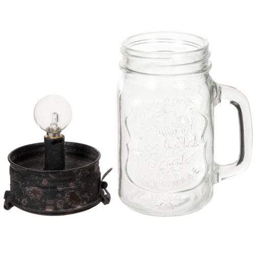 Vaso decorativo con lámpara LED Ø8cm H16cm | Floristik24.es