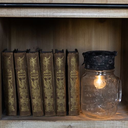 Vaso decorativo con lámpara LED Ø8cm H16cm | Floristik24.es