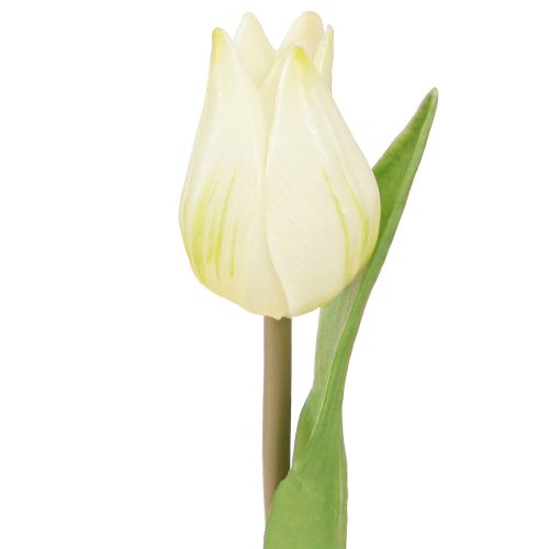 Artículo Tulipanes decorativos Flores artificiales Blanco Crema 20cm 6 uds