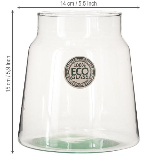 Artículo Jarrón decorativo florero de cristal transparente Ø14cm H15cm