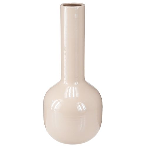Floristik24 Jarrón decorativo de metal esmaltado en color marrón capuchino H25,5cm