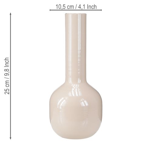 Artículo Jarrón decorativo de metal esmaltado en color marrón capuchino H25,5cm