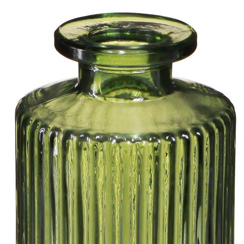 Artículo Jarrones decorativos mini jarrones verdes de cristal retro Ø5cm H13cm 6 uds