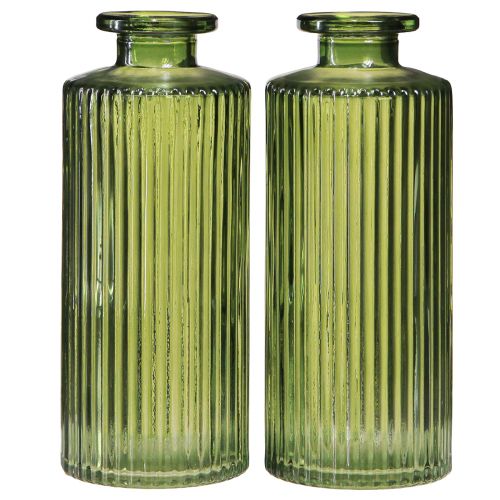 Artículo Jarrones decorativos mini jarrones verdes de cristal retro Ø5cm H13cm 6 uds
