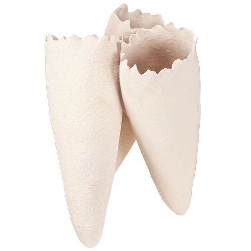 Floristik24 Jarrones Decorativos Jarrones Cono Cerámica Beige 14.5cmx15x21cm
