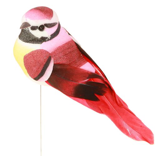Floristik24 Plumas decorativas de pájaros sobre alambre 6 surtidos 8x3,5cm 12uds