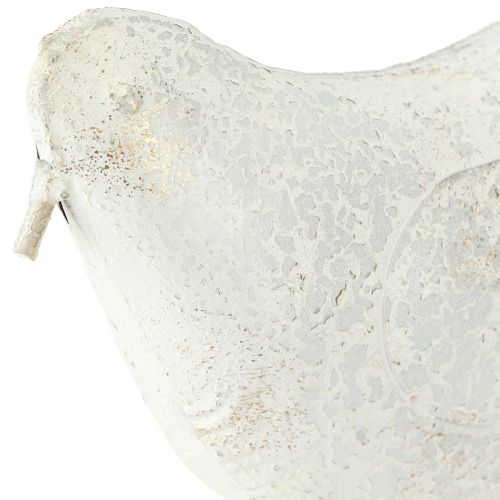Artículo Figura decorativa pájaro de metal vintage Blanco 35×32,5cm