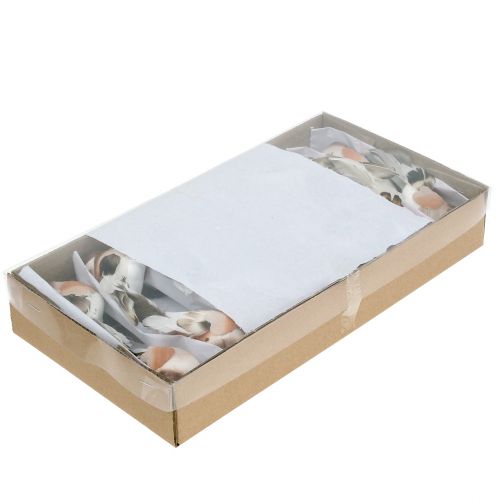 Floristik24 Pájaro decorativo para pegar Marrón 10cm 12pcs