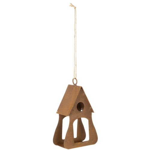Casita para pájaros colgante decorativa, decoración de casita para pájaros color óxido, 17,5 cm | Floristik24.es