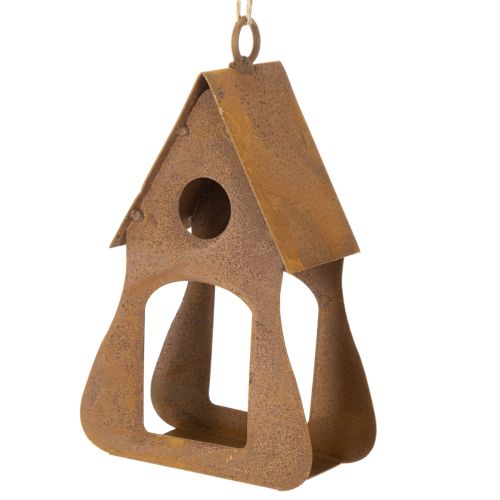 Casita para pájaros colgante decorativa, decoración de casita para pájaros color óxido, 17,5 cm | Floristik24.es