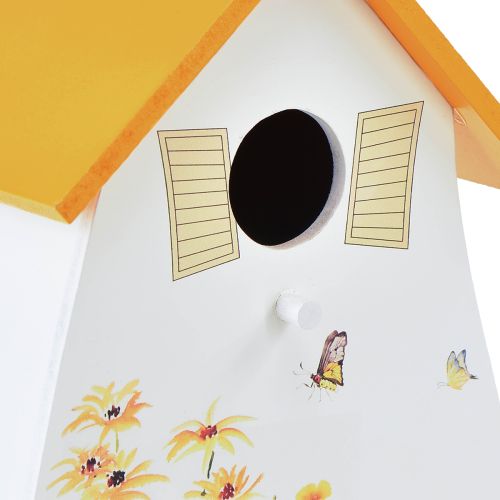 Floristik24 Pajarera decorativa para colgar blanco amarillo verano Al. 21 cm 2 piezas