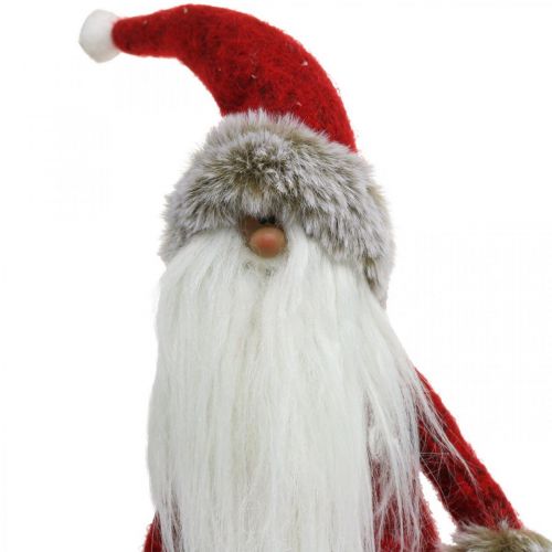 Artículo Decoración Papá Noel de pie Figura decorativa Papá Noel Rojo H41cm