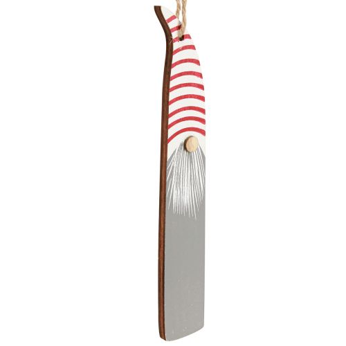 Floristik24 Gnomo decorativo Adornos para árboles de Navidad madera gris rojo 8-15cm 18 piezas
